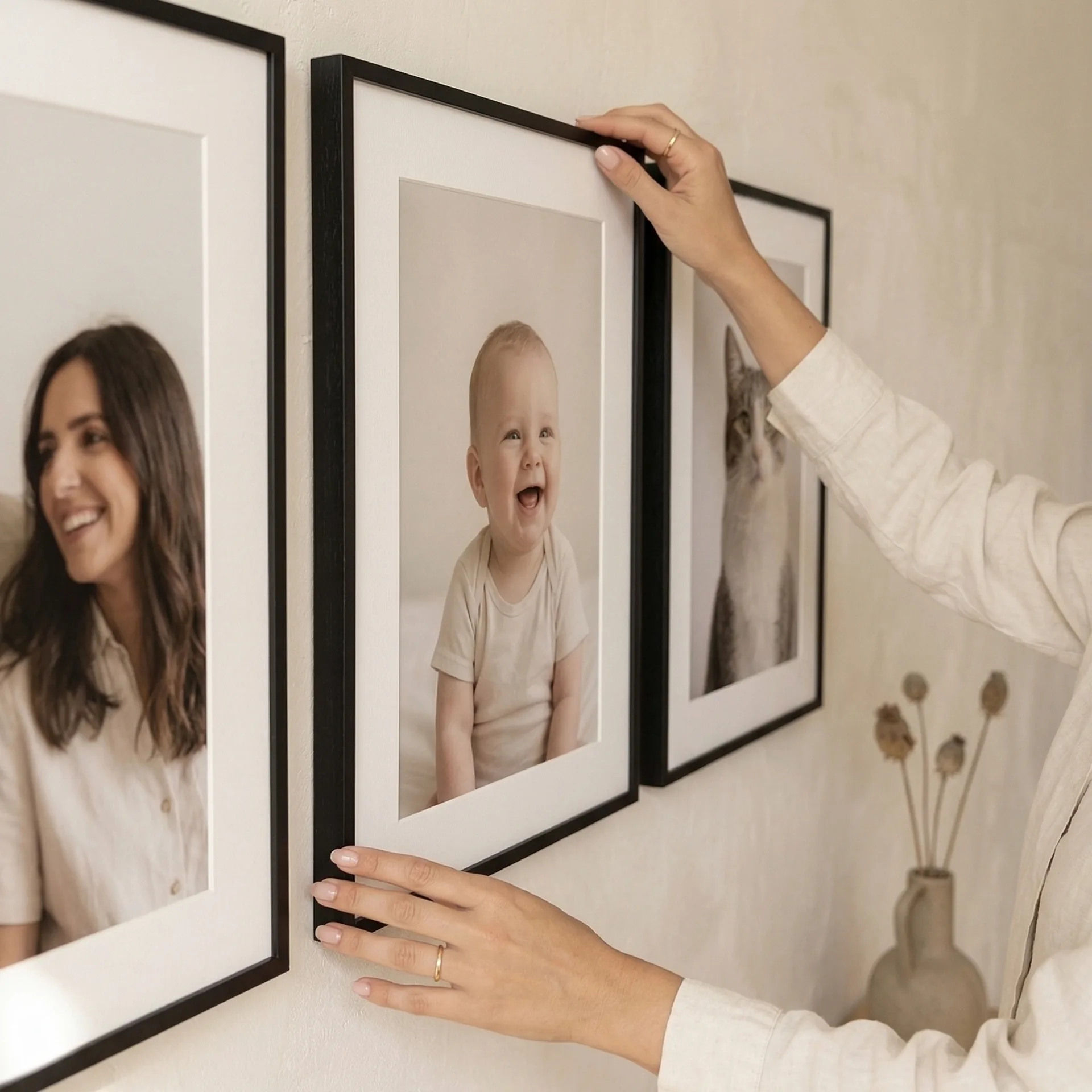 Close-up of the Gallery Wall Set frame corner and premium photo print detail
