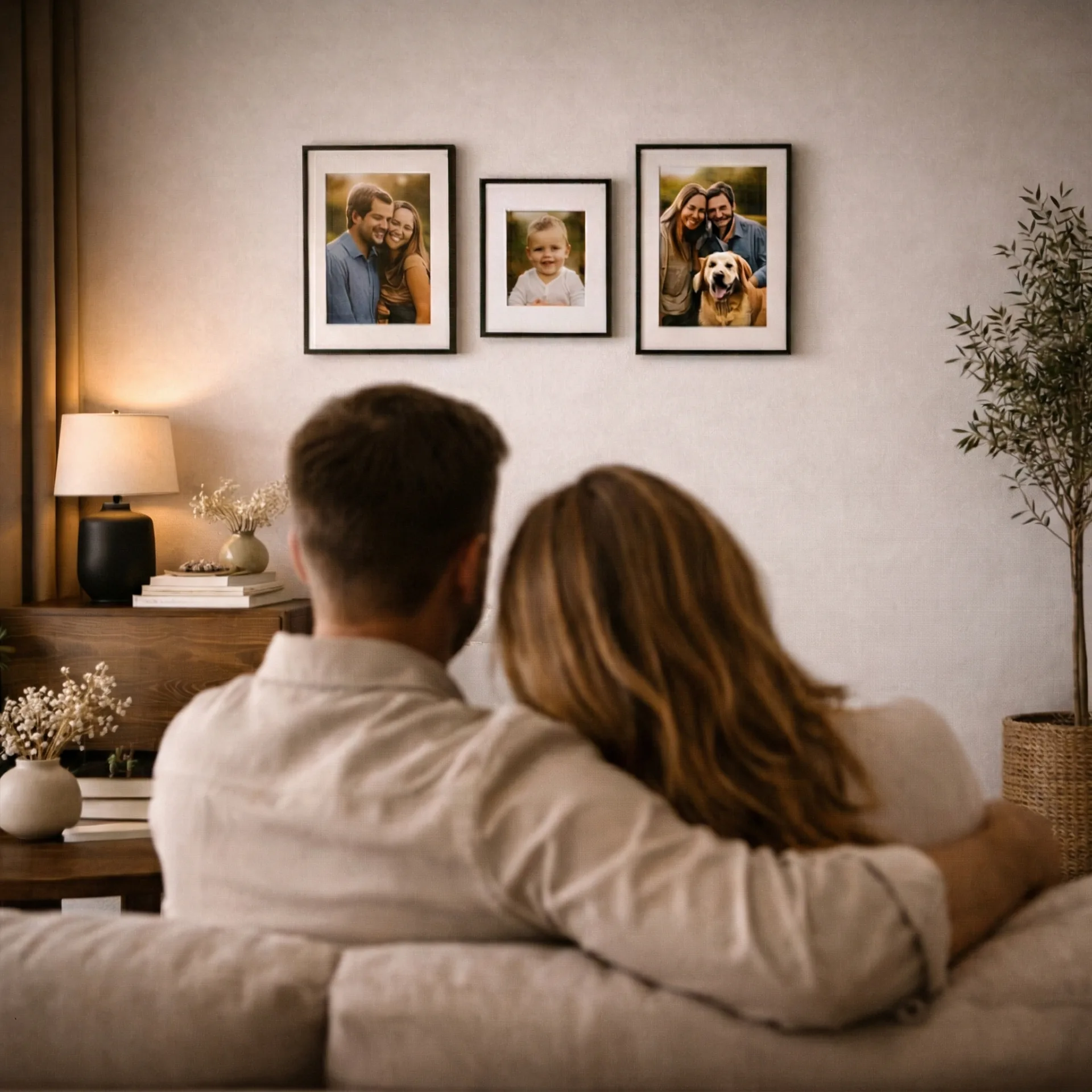 Close-up of the Signature Wall Set thin black frame and premium photo print detail